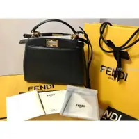 在飛比找蝦皮購物優惠-精品二手 Fendi MINI PEEKABOO 黑色 現貨