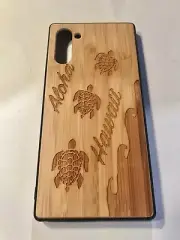 Samsung NOTE 10 Bamboo Wood Case Hawaii Aloha Turtle Design