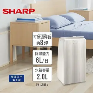 SHARP夏普 一級能效 高效除濕機 (DW-S6HT-W)【家樂福】