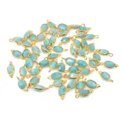 Amazonite Bezel Link Connector 5 Pcs Lot 4x6 mm Oval Shape Jewelry Making