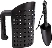 Sand Scoop and Shovel with Durable Material, Sand Digging Tools, Portable Sand Scoop Set, Beach Shelling and Sand Sifting Equipment, Sand Detecting Accessories for Kids Adults