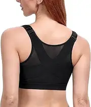 [Generic] Women's Front Closure Posture Bra Full Coverage Back Support Wireless Comfy