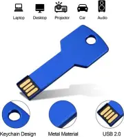 RAOYI 16GB USB Flash Drive USB 2.0 Metal Key Shape Memory Stick Thumb Drive Pen