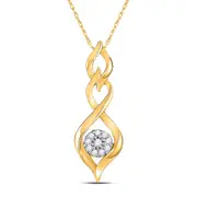 10k Yellow Gold Round Diamond Infinity Pendant 1/10 Cttw