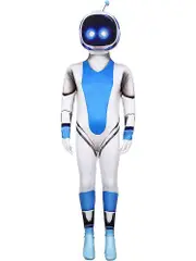 Astro Bot Cosplay Costume Jumpsuit Party Fancy Dress Bodysuit for Men Women white/blue 140