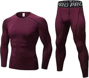 [BEGIANT] Mens Thermal Underwear Set Long Johns for Men Long Sleeve Skins Base Layer Compression Top and Bottoms Winter Warm Compression Suit for Workout Skiing Running