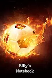 Billy's Notebook: Personalised Football Cover Notebook | 160 Ruled Pages | 6x9 Journal | Paperback Diary | Glossy Finish