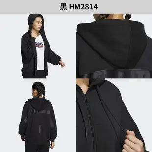 Adidas 女 連帽外套 休閒 刷毛 兩側口袋 寬鬆 粉紫 HM2811 / 黑 HM2814 / 灰 HM2813