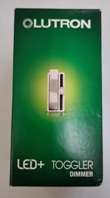 LUTRON WHITE TGCL-153PR-WH TOGGLER DIMMER SWITCH LED 150 W SINGLE POLE 3 WAY
