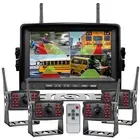 Digital Wireless 7" Monitor Splitscreen BSD 4x Reversing Camera Kit DVR 12V 24V