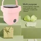 (Pink US Plug)Portable Washing Machine 6L 36W Foldable IPX4 Waterproof Mini XG