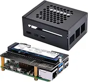 GeeekPi Metal Case with N04 PCIe M.2 Key-M NVMe SSD PCIe Peripheral Board for Raspberry Pi 5