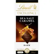 Lindt Excellence Sea Salt Caramel Dark Chocolate Block 100g