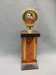 football trophy award orange helmet insert weighted base oval column award