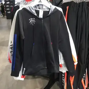 KIKI精選 Adidas愛迪達男子夾克新款籃球訓練運動服連帽休閑外套FH7733