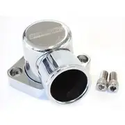 Aeroflow Billet 90° Thermostat Housing - Chrome, AF64-2039C