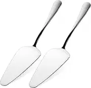 CONGARTENO 2pcs Stainless Steel Cake Server Premium Server for Weddings Birthdays Parties Easy to Clean Comfortable Grip Tableware Wedding Party Supply