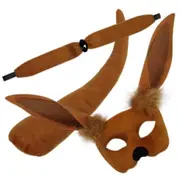 Kangaroo Deluxe Mask, Tail & Choker Set - One Size
