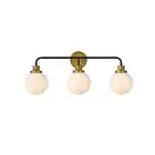 Living District Hanson 3 Light Vanity, Black/Brass/Frosted - LD7034W28BRB