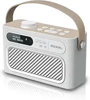 Roxel RDR-40 Stereo DAB/DAB+ Digital and FM Radio Portable Bluetooth Speaker with Dual Alarm Clock Function, USB & Micro SD MP3 Playback Function (White)