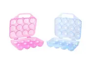 New Basicwise Clear Plastic Egg Carton, 12 Egg Holder Carrying Case with Handle