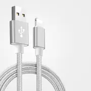 For iPhone Charger 2Pack Premiumto USB Cable 8 Pin Nylon Braided Charging Cable- Silver White 1M