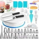 64 Pcs Cake Decorating Kit for Beginners Includes Video Course, Booklet + Baking