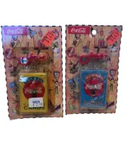 Set Of 2 Coca Cola Coke Vintage Mini Playing Cards Blue & Yellow Boxes