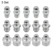 Silver Tone M6 M8 M10 Thread Straight Grease Nipple Fittings Kit for Car 5 Set