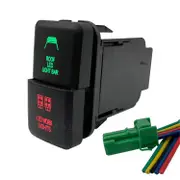 Led Light Bar Dual Push Button Switch Green&Red Led Push Switch with Wiring Connector for Toyota FJ Cruiser Prado Landcruiser Roof Led Work Light
