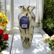 Lesser & Pavey Hand Made Vincenza Glass Vase - Cream & Browns (LP8235) ~ NEW
