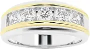 [CUSTOMIZE JEWELS] 1 ctw Round Lab Grown Diamond Men's Channel Set Wedding Band In 14k Gold