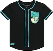 [RICK AND MORTY] Mens Jersey Mens Baseball Jersey - Rick & Morty Mesh Button Down Jersey
