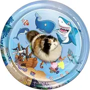 Cat Water Play Mat, Interactive Pet Cooling Pad, Comfortable and Refreshing for Hot Weather Soft Scratch-Resistant Indoor Entertainment Toy for Cats Kittens, 100cm