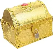 Vaguelly Exquisite Vintage Style Treasure Chest for Pirate Party Small Plastic Box Decorative Storage Box Classroom