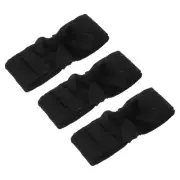 3 Pcs Black Ribbon Crinkle Chiffon, 1 1/2 Inch Handmade Tulle Fabric