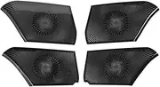 Car Door Panel Loudspeaker Stereo Audio Speaker Cover Trim Frame Sticker Compatible for Toyota -Camry -XV70 70 2018 2019 2020 2021 2022 2023(Black)