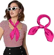 [AWAYTR] 23.6" Satin Neck Scarf Small Hair Scarf Women Silk Head Scarf Costume Bandana Girls Vintage Handkerchief Ribbon Scarf