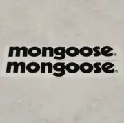 Mongoose 7x1.5" pre cut black /white quality weather proof sticker 2pcs