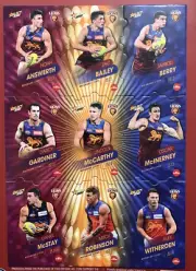 2020 AFL Select Footy Stars BRISBANE JIGSAW PUZZLE SET 9x CARDS BERRY WITHERDEN