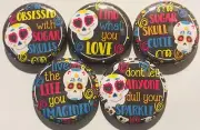 Sugar Skull Flatback Buttons, Crafts Cabachons Hairbows Pinbacks
