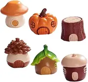 Totority 6pcs Miniature Fairy Cottage House Landscape Accessories Cute Treehouse Decor for Home and Garden for Fairy
