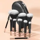 10Pcs Mini Travel Makeup Brush Set Cosmetic Brush Kit on-the-go Touch-ups