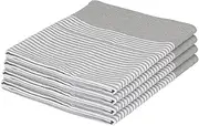 Nicola Spring Cotton Tea Towels - 70cm x 50cm - Light Grey Pinstripe - Pack of 4 - Absorbent Oven Hand Dish Cloth Towels for Home, Kitchen, Catering, Bathroom