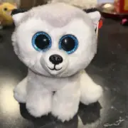 6" TY Beanie Babies Buff Husky Puppy Dog Plush Stuffed Toys Velvety Soft
