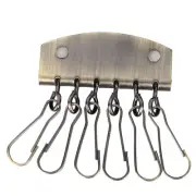 Key Row Leather Bag Hardware Key Ring Row Holder 6 Hooks Clasp Clip (Bronze)