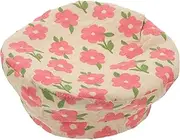 [WRITWAA] Flower Beret Adjustable Shimmer Hat Bow Hat Women Beret Cap Summer Beret for Women Outfit for Women French Beret Hats Women Hats Black Cap Girl Beret Hat Pink Cotton