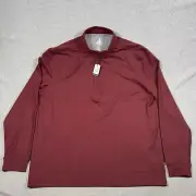 Johnnie-O Sweater Mens Malibu Red Long Sleeve Garret Pullover Size XL Stretch