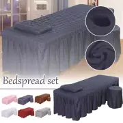 Beauty Massage Bed Full Cover Table Sheet with Hole SPA Cover Skirt Bedspread