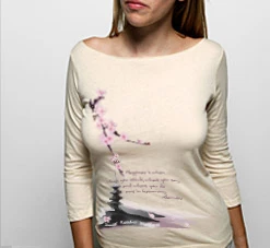 NEW American Apparel yoga DIY Cherry Blossom shirt top